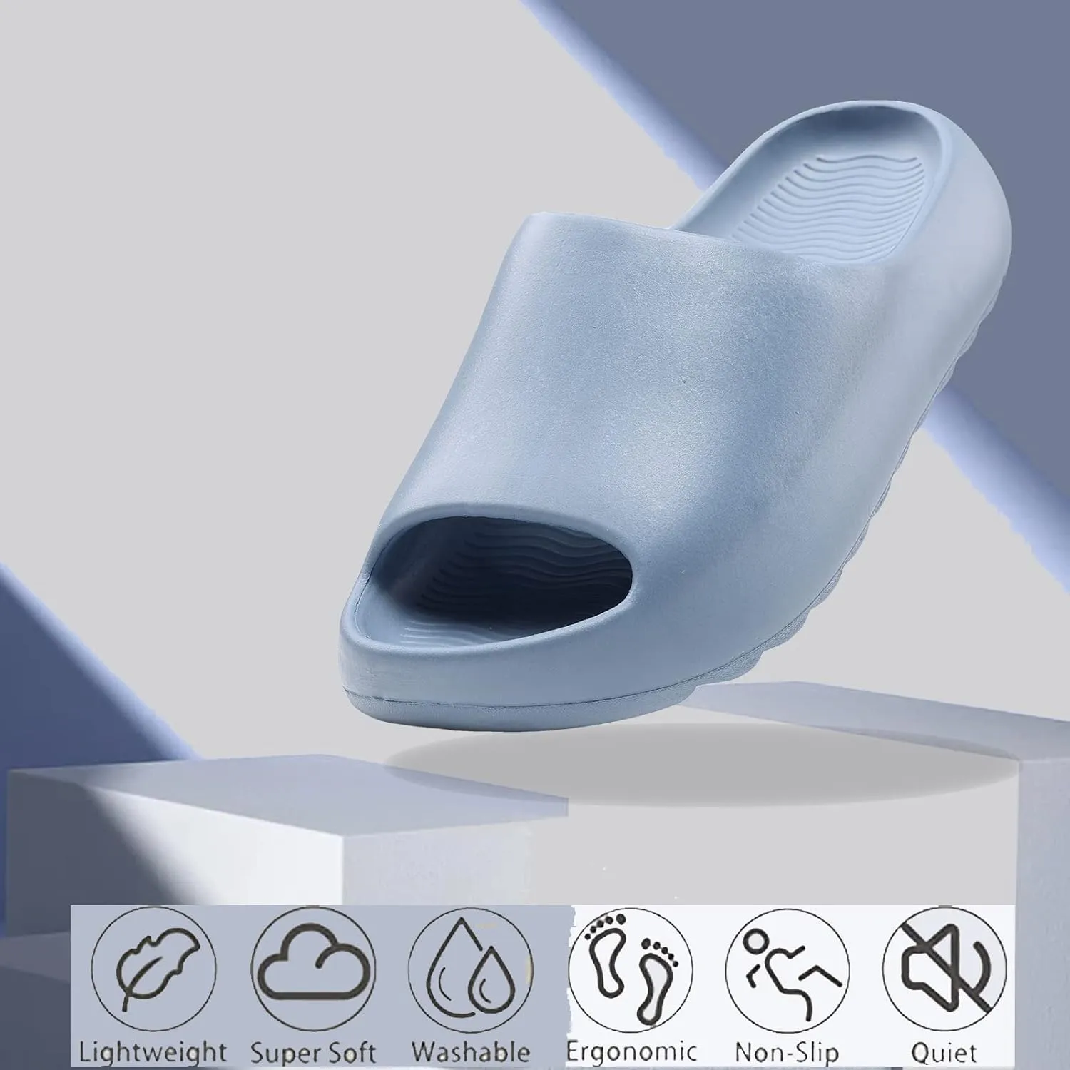 FUUPNN Kids Cloud Slides Non Slip Slides for Girls Boys Comfy Lightweight Toddler Sandals Open Toe House Slippers Indoor Outdoor