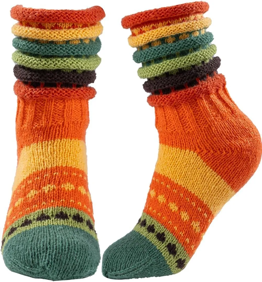 Fuzzy Slouch Socks for Women Novelty Knit Colorful Funny Bubble Sock Christmas Creative Winter Warm Home Slipper Sock