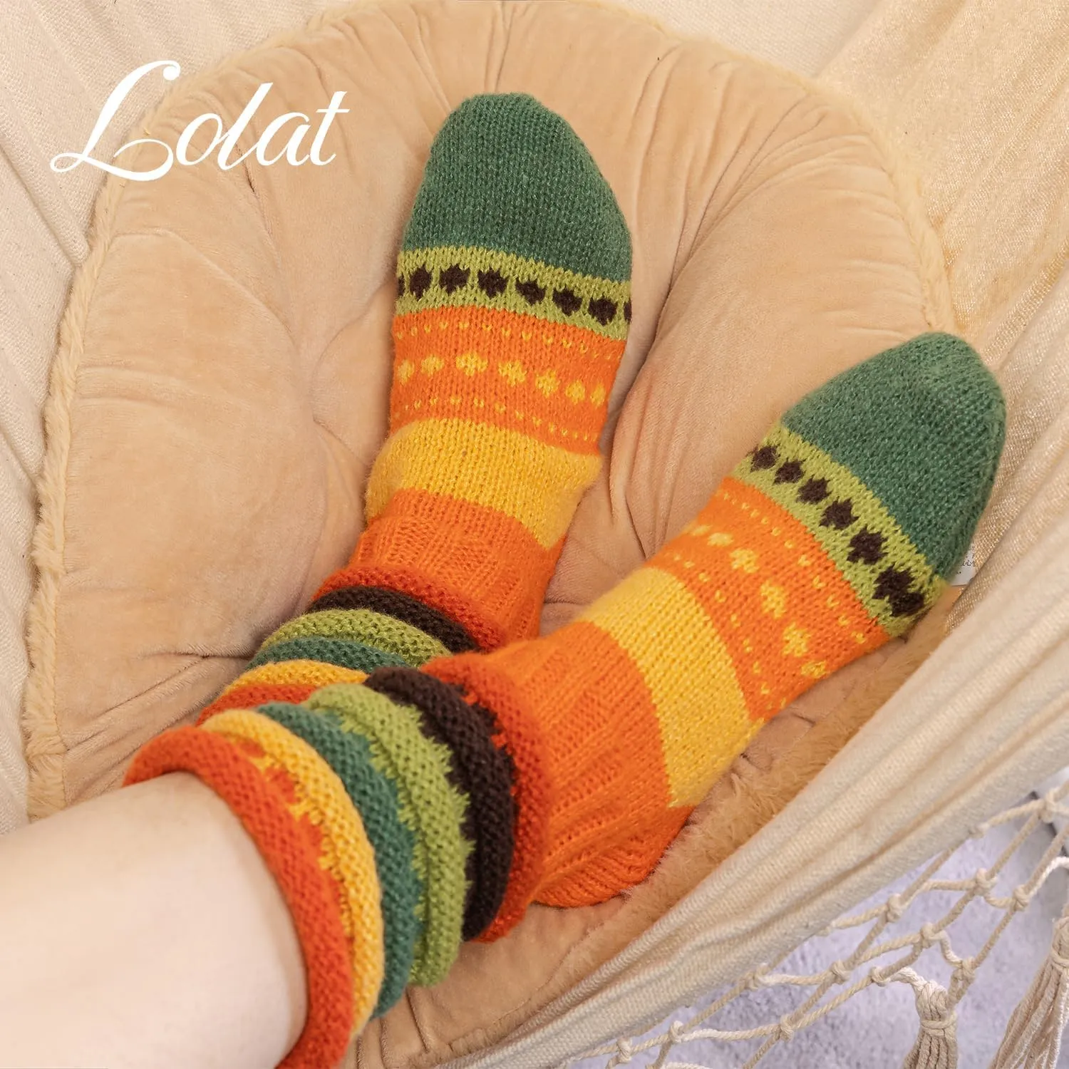 Fuzzy Slouch Socks for Women Novelty Knit Colorful Funny Bubble Sock Christmas Creative Winter Warm Home Slipper Sock