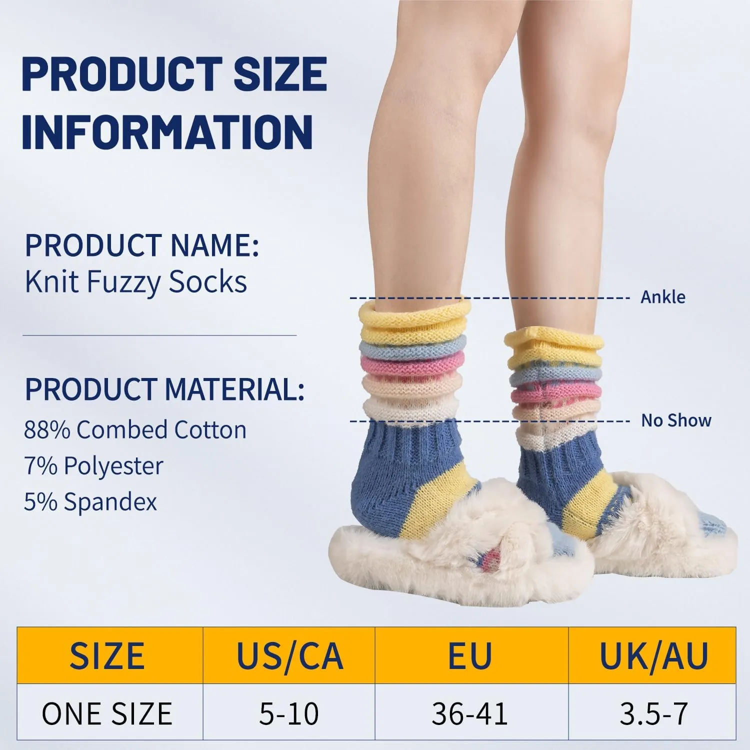 Fuzzy Slouch Socks for Women Novelty Knit Colorful Funny Bubble Sock Christmas Creative Winter Warm Home Slipper Sock