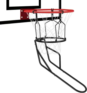 GADFISH Basketball Return Attachment, Heavy Duty Basketball Rebounder with 3 Stable Large Hooks, Durable Basketball Accessories for 18" Rim Basketball Training, Black