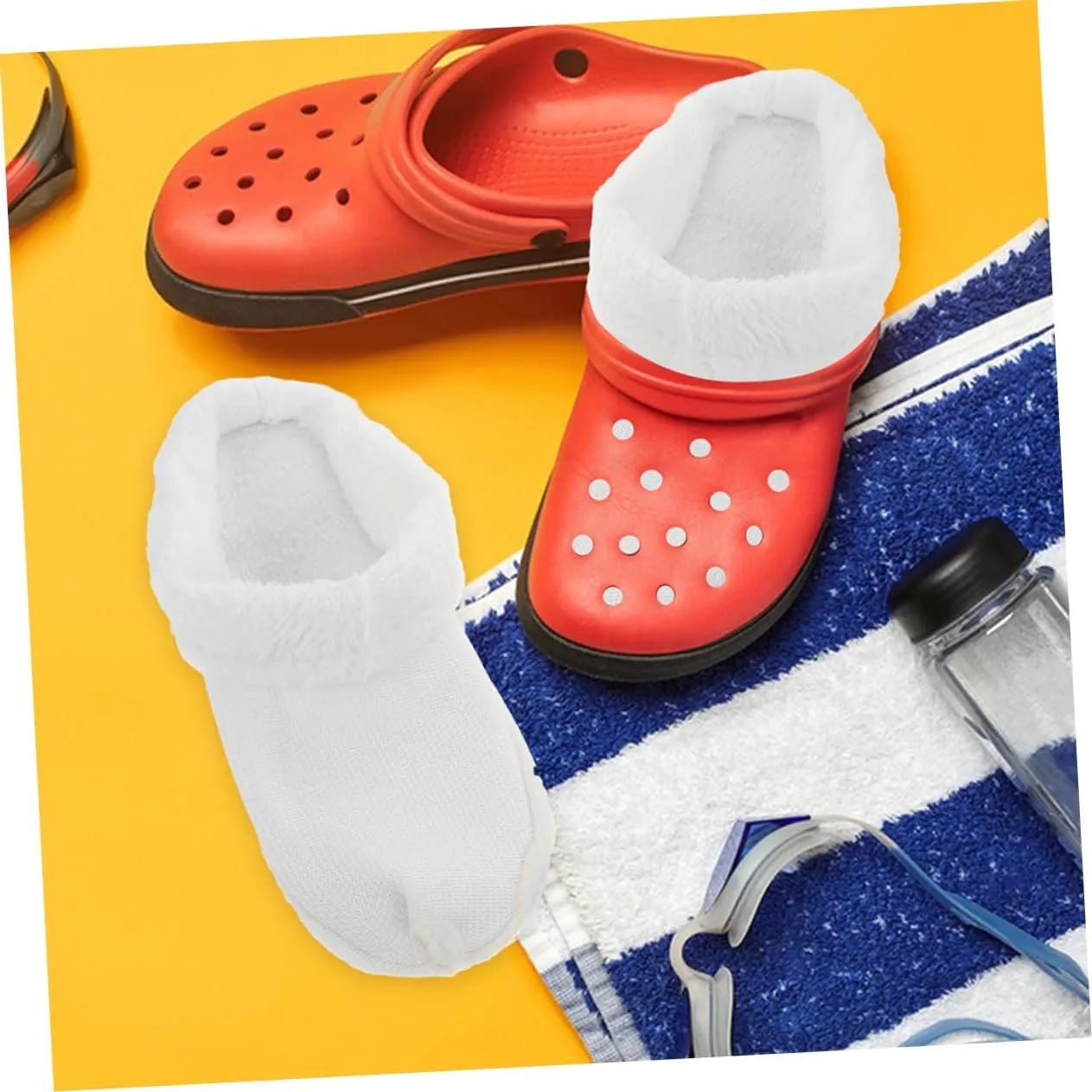 Garneck Shoe Liner Women Slippers Toilet Seat Covers Toilet Cotton No Show Socks Men Comfy Socks Women Fuzzy