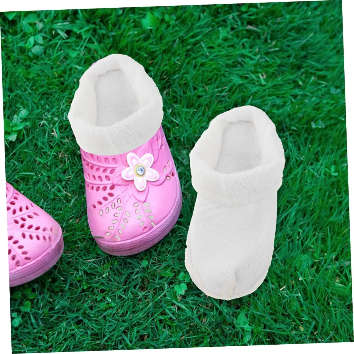 Garneck Shoe Liner Women Slippers Toilet Seat Covers Toilet Cotton No Show Socks Men Comfy Socks Women Fuzzy