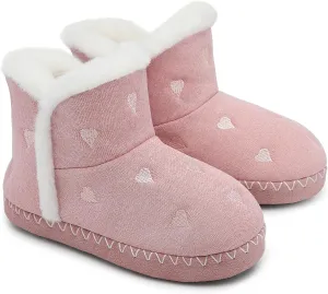 Girls Warm Winter Lightweight Boots slippers Comfy Durable Princess Ankle Boots for Big Kid