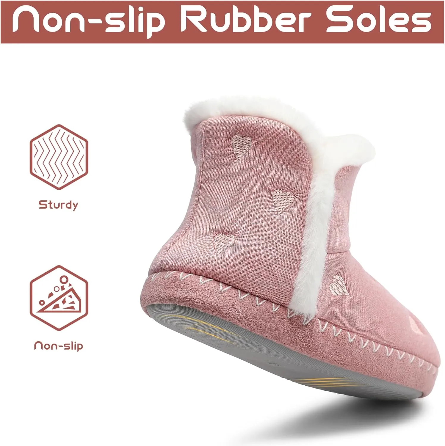 Girls Warm Winter Lightweight Boots slippers Comfy Durable Princess Ankle Boots for Big Kid