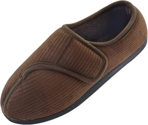 Git-up Diabetic Slippers Shoes for Men Arthritis Edema Adjustable Closure Toe Swollen Feet Slippers Memory Foam Comfy Bedroom House Indoor Outdoor Shoes…