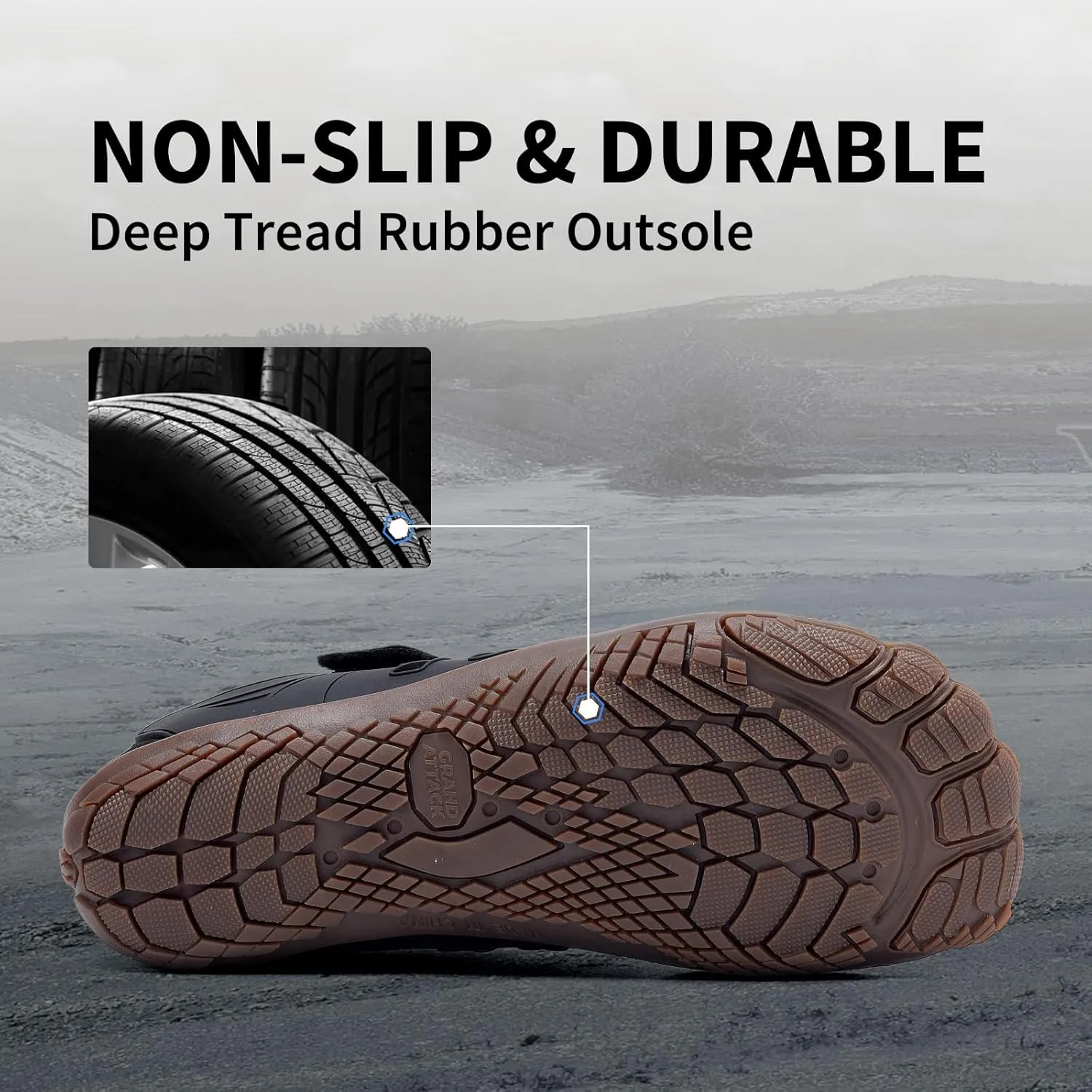 Grand Attack Men's Barefoot Shoes|Minimalist Cross-Trainer|Zero Drop Sole|Wide Toe Box