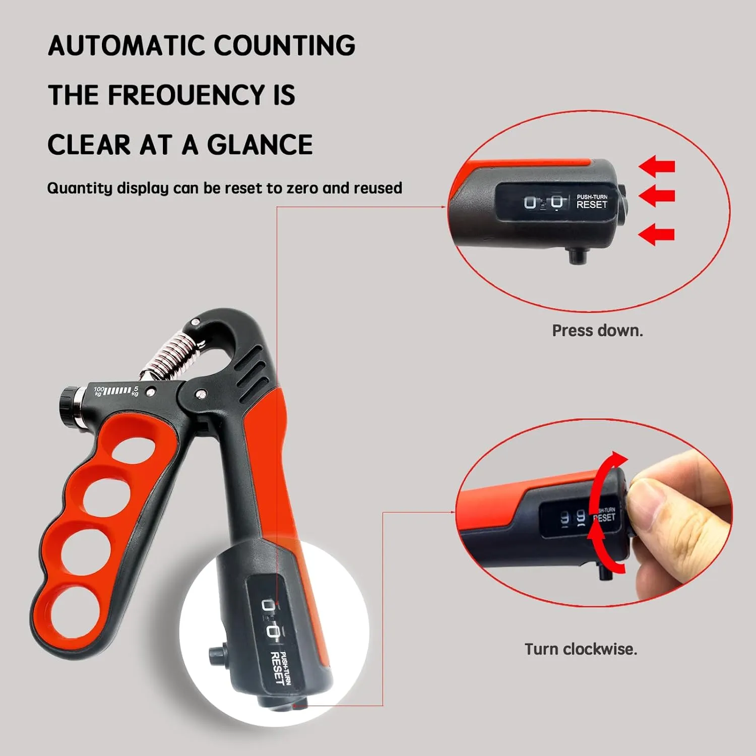 Grip Strength Trainer, Hand Grip Strengthener, Forearm Strengthener, Adjustable Resistance 11 Lbs - 220 Lbs, Ergonomic Design
