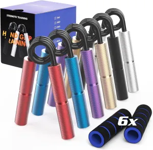 Grip Strength Trainer Set - Metal Hand Gripper, No Slip Trainers, Strengthener for Enhanced Grip, Forearm Training and Exercise