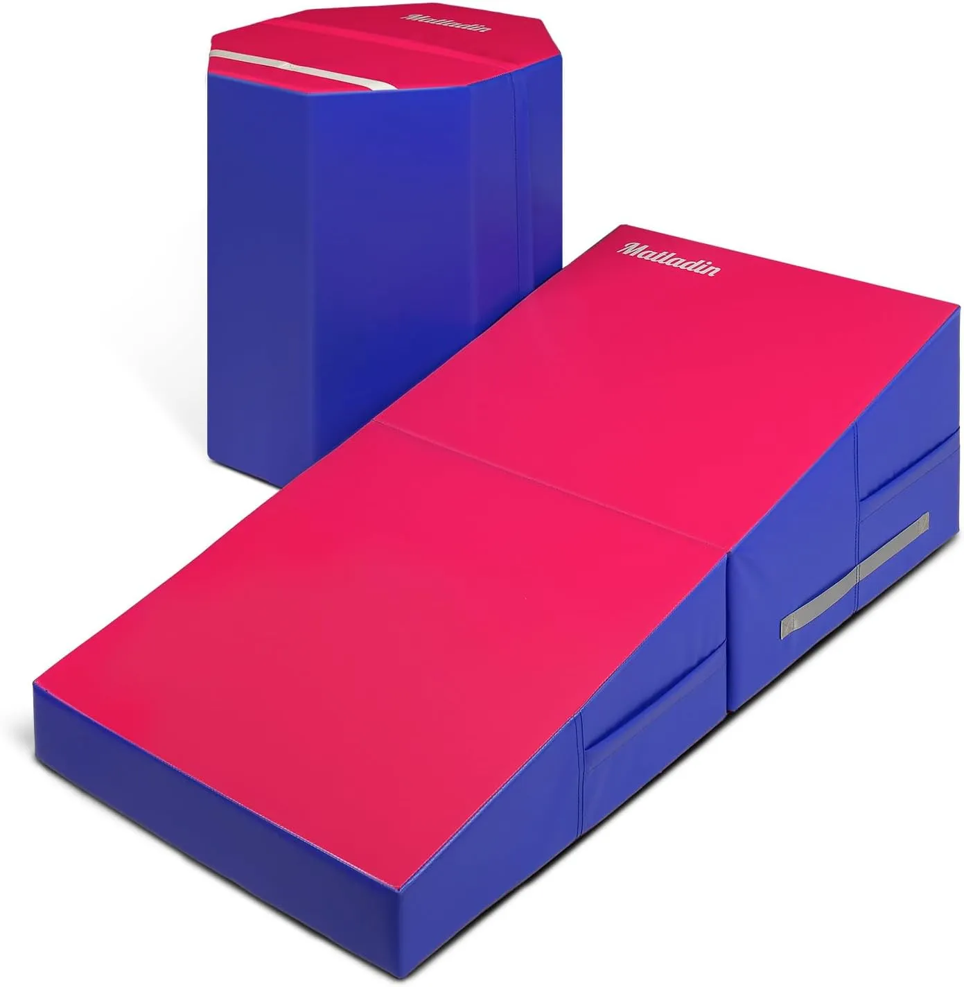 Gymnastics Set, 48"x24"x14" Incline Mat & 24"x26" Octagon Skill Shape Tumbling Trainer