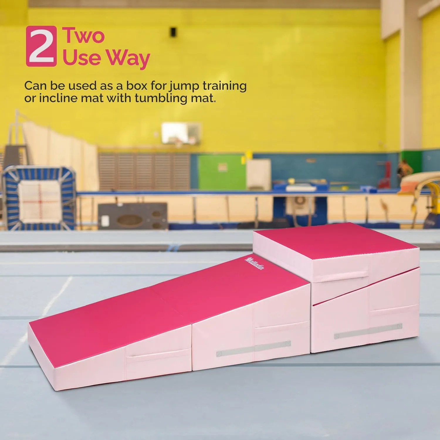 Gymnastics Set, 48"x24"x14" Incline Mat & 24"x26" Octagon Skill Shape Tumbling Trainer