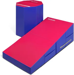 Gymnastics Set, 48"x24"x14" Incline Mat & 24"x26" Octagon Skill Shape Tumbling Trainer