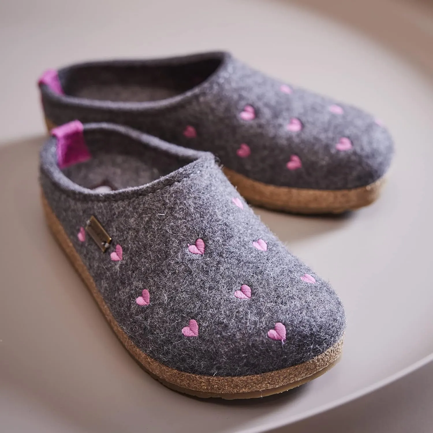 HAFLINGER Cuoricini Felt Clog Wool Slipper