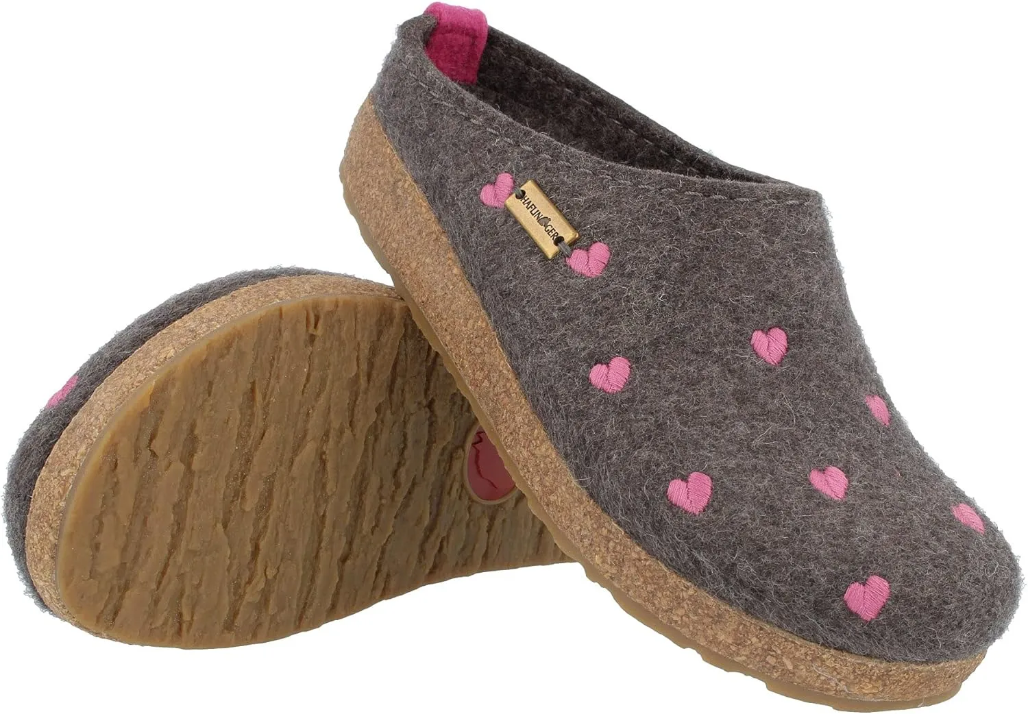 HAFLINGER Cuoricini Felt Clog Wool Slipper