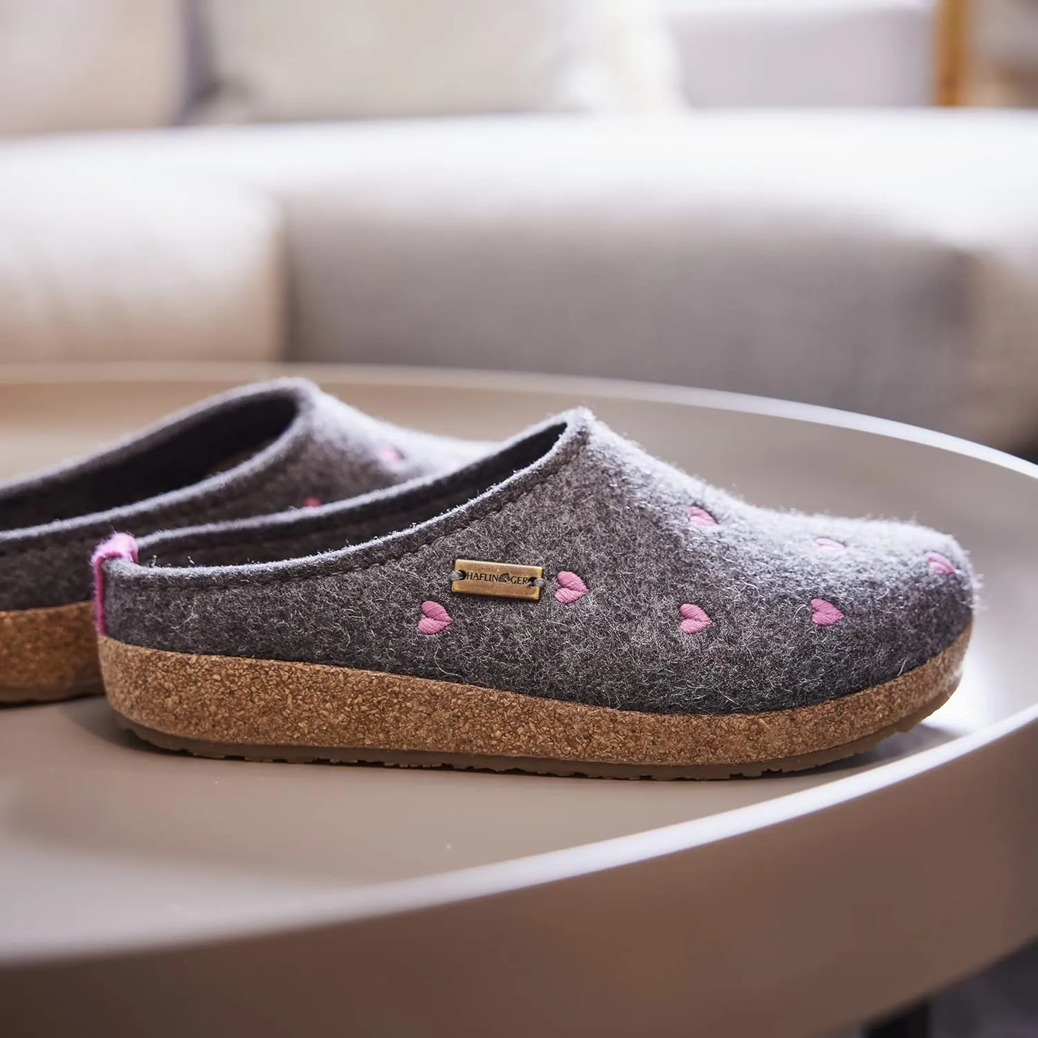 HAFLINGER Cuoricini Felt Clog Wool Slipper