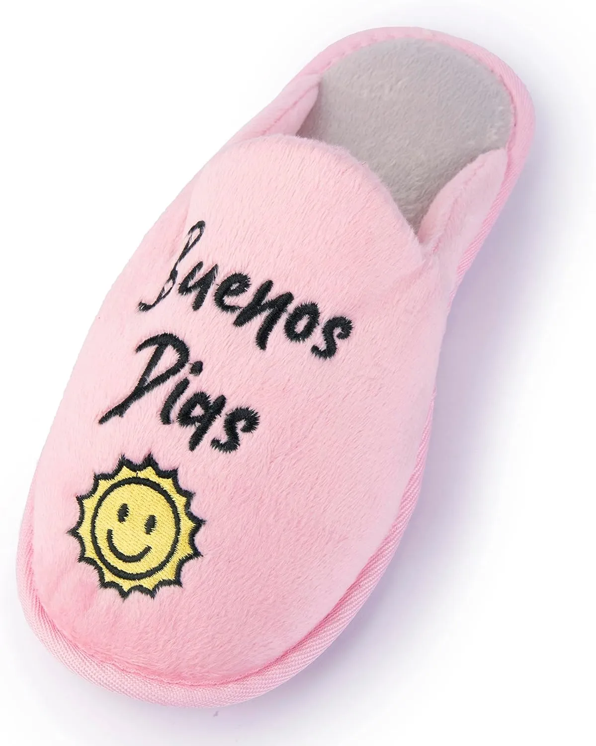 Handcraft Staycation NYC Ladies Funny Quote Scuff Slipper, Plush Non Slip House Slippers for Women, Comfy Soft Sole Bedroom Shoes