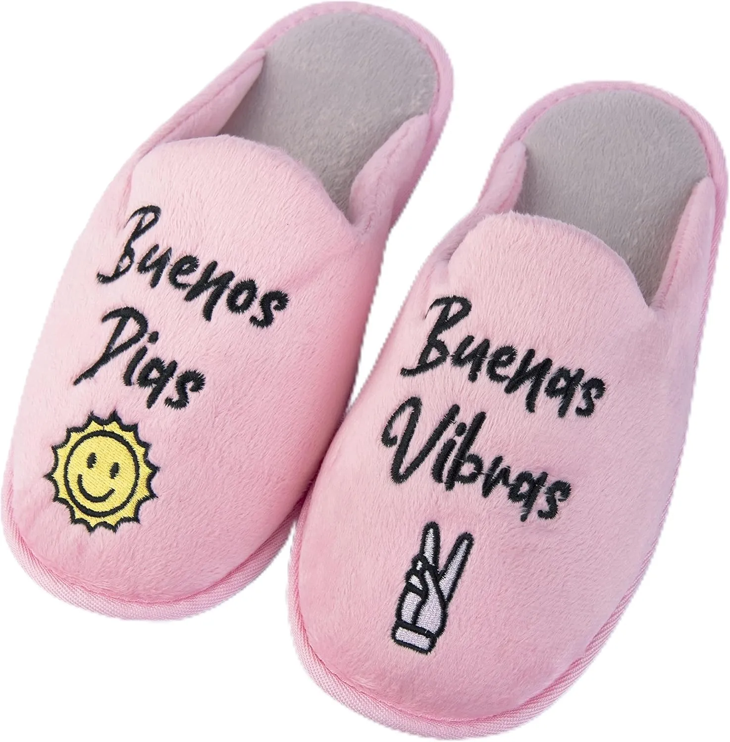 Handcraft Staycation NYC Ladies Funny Quote Scuff Slipper, Plush Non Slip House Slippers for Women, Comfy Soft Sole Bedroom Shoes