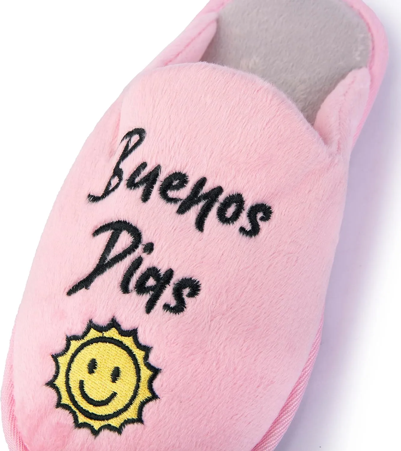 Handcraft Staycation NYC Ladies Funny Quote Scuff Slipper, Plush Non Slip House Slippers for Women, Comfy Soft Sole Bedroom Shoes