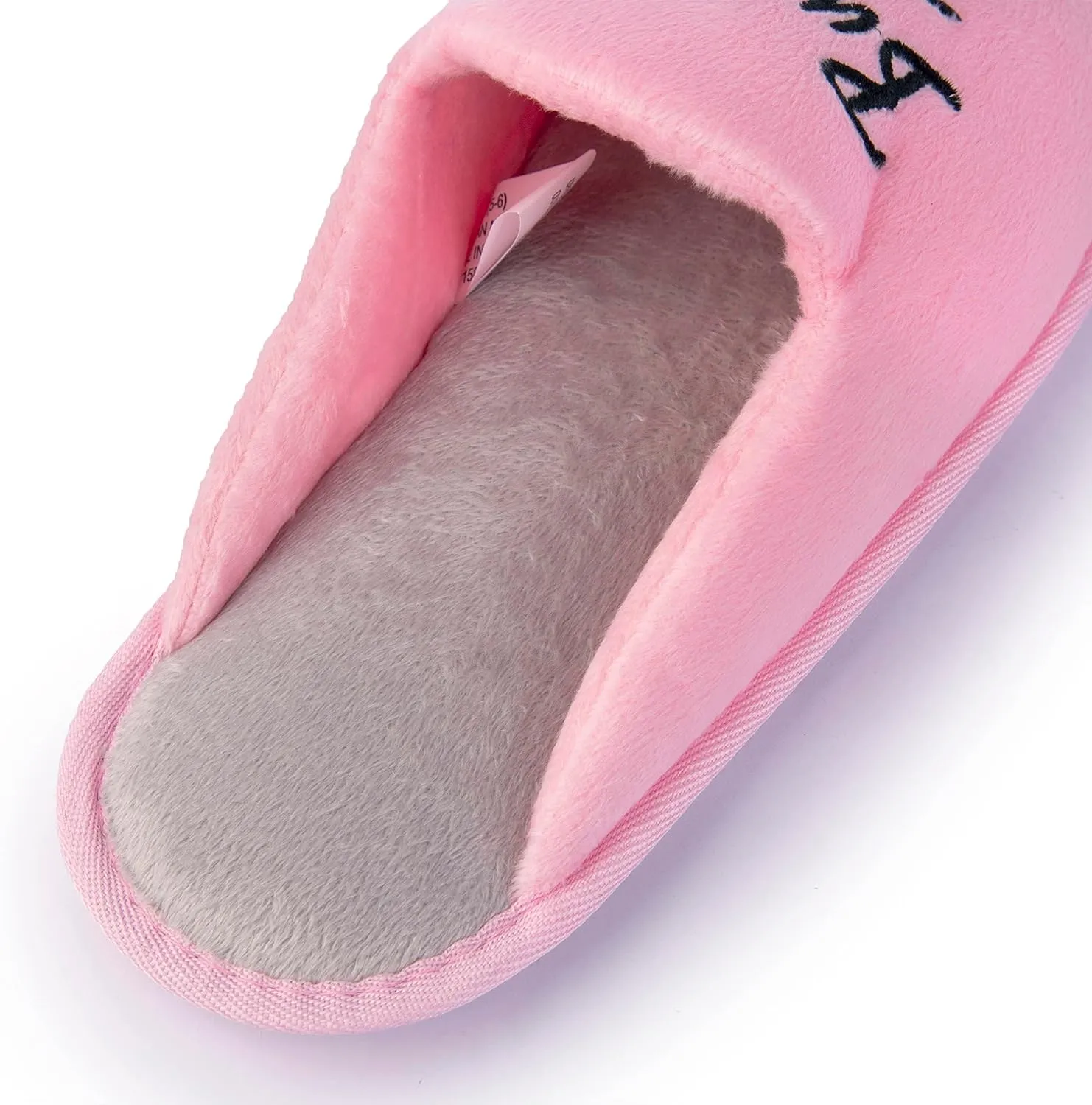 Handcraft Staycation NYC Ladies Funny Quote Scuff Slipper, Plush Non Slip House Slippers for Women, Comfy Soft Sole Bedroom Shoes
