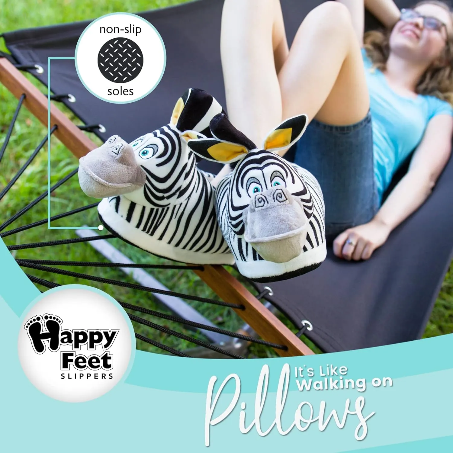 HappyFeet Slippers DreamWorks Slippers for Adults and Kids, Cozy and Comfortable, Sturdy Rubber Soles, Thick 1-Inch Memory Foam Footbed, Non-Skid Bottoms, Plush Velvety Material, As Seen on Shark Tank