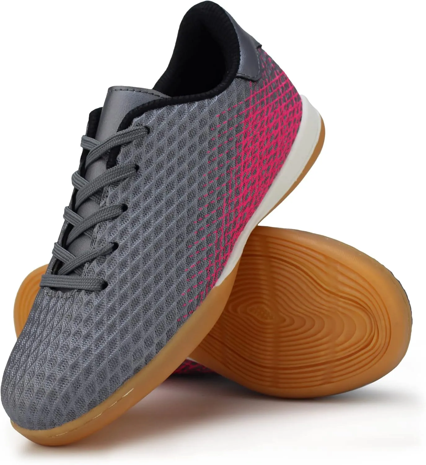 Hawkwell Unisex-Child Athletic Lace Up Boys Girls Indoor Trainer Soccer Shoe (Toddler/Little Kid/Big Kid)
