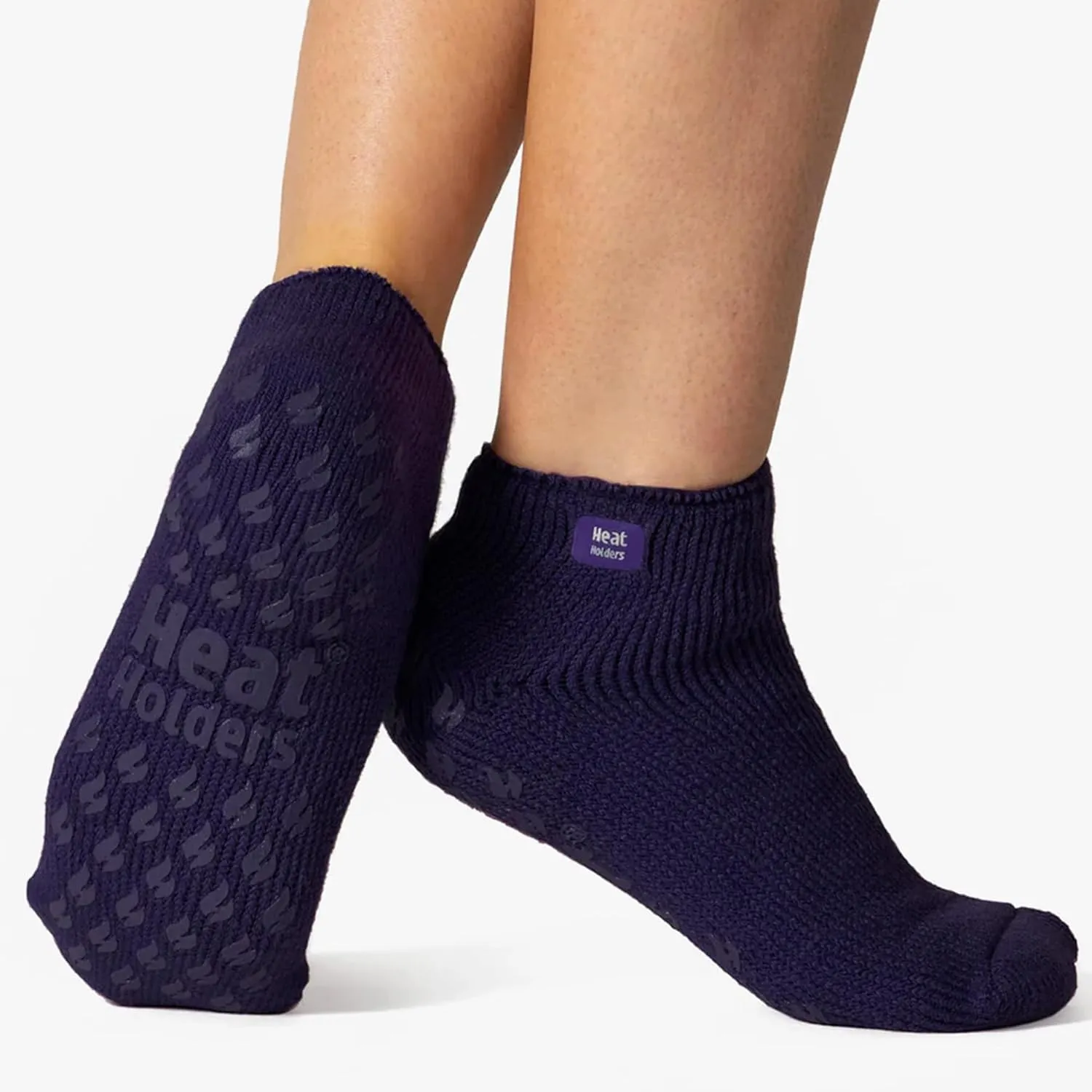HEAT HOLDERS 3 Pack Womens Low Slipper Socks Thermal Sneaker Slipper Socks