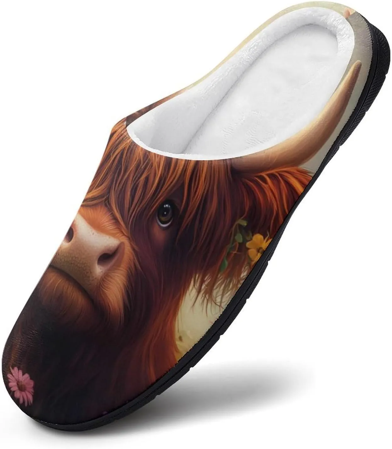 Highland Cow (2) Slippers for Women Warm House Shoes Home Slippers Bedroom Shoes for Women Mom Ladies