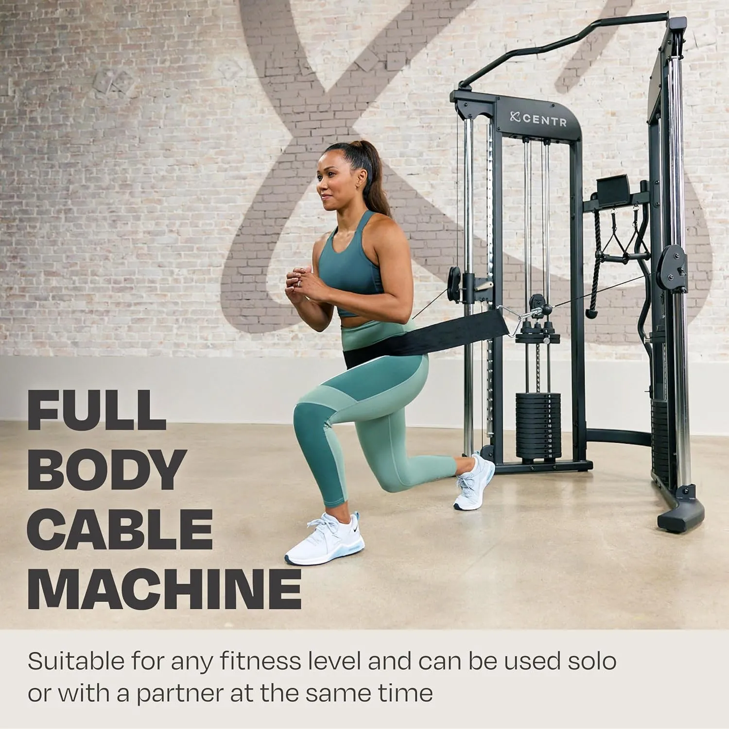 Home Gym Functional Trainer - Multifunctional Cable Machine Home Gym System - Workout Weight Machine for Strength Training - Full Body Compact Exercise & Fitness Equipment Set