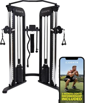 Home Gym Functional Trainer - Multifunctional Cable Machine Home Gym System - Workout Weight Machine for Strength Training - Full Body Compact Exercise & Fitness Equipment Set