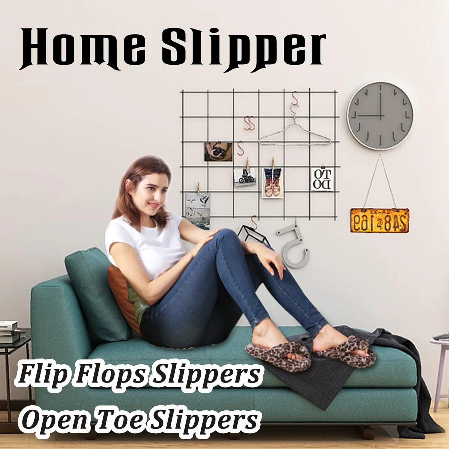 Home Slipper Women's Soft Fleece Indoor Non-Slip House Flip-Flops SPA Thong Slippers