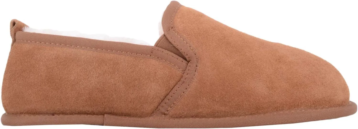 House of Cambridge Mens Full Sheepskin Slippers with Thick Suede Sole