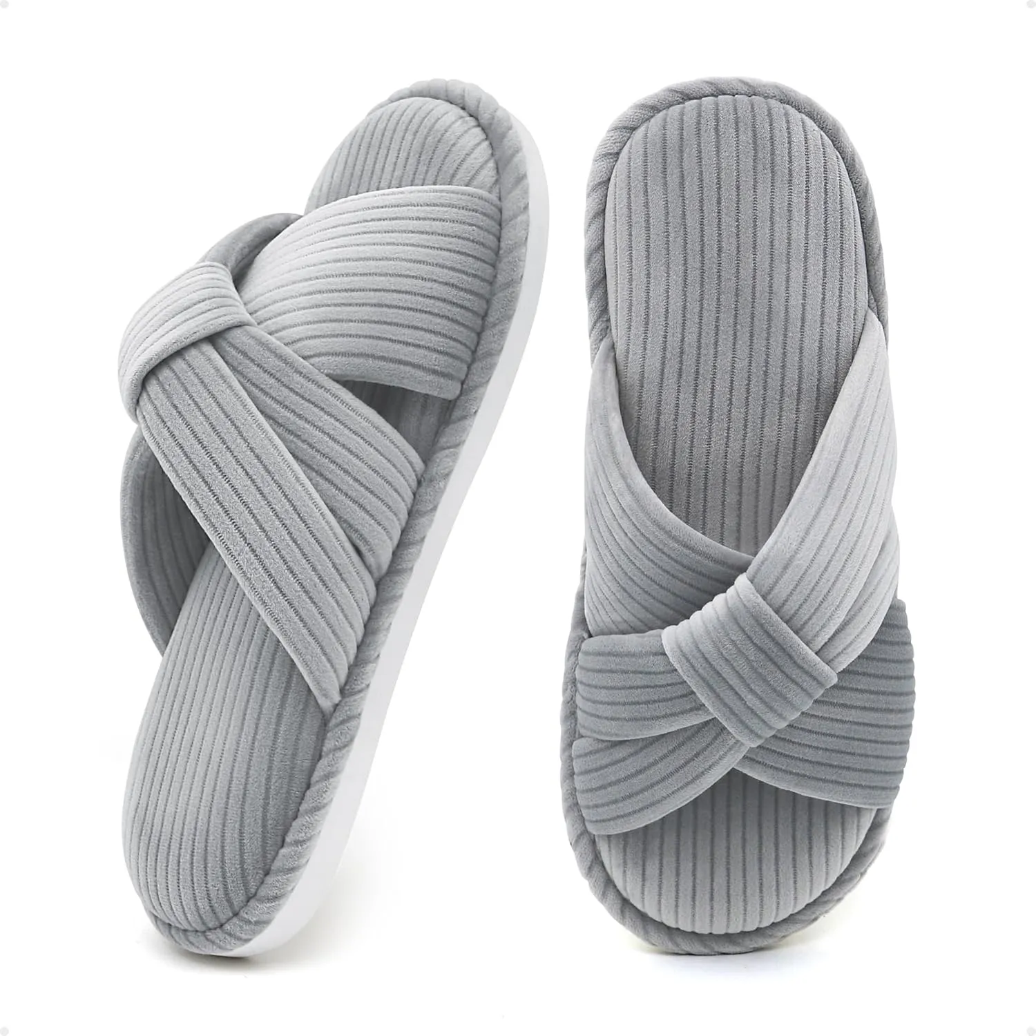 House Slippers for Women Indoor Cute Comfy Open Toe Crossband Slipper for Woman Girls and Ladies use in Bedroom, Living room and Outdoor around the Home