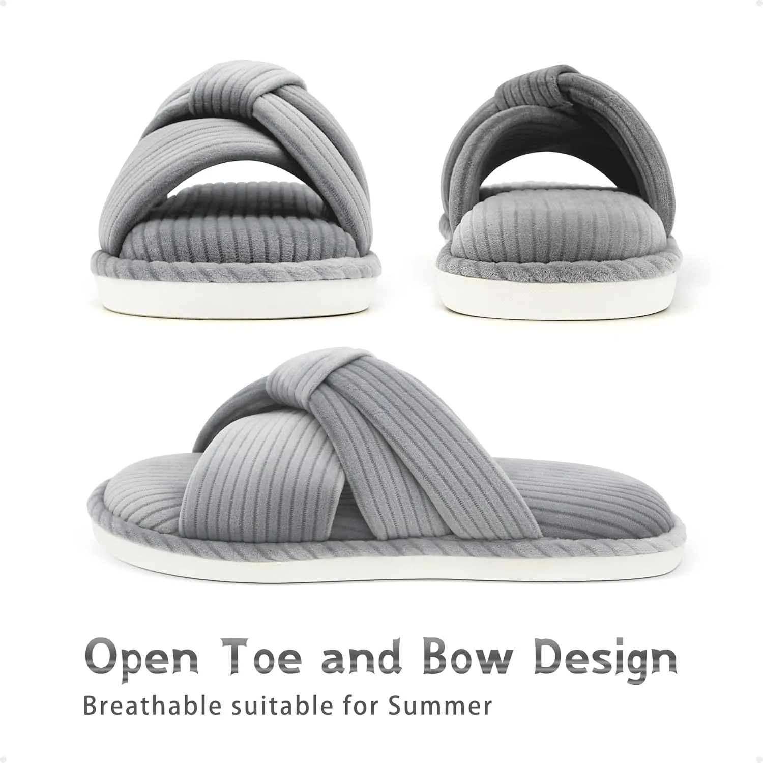 House Slippers for Women Indoor Cute Comfy Open Toe Crossband Slipper for Woman Girls and Ladies use in Bedroom, Living room and Outdoor around the Home