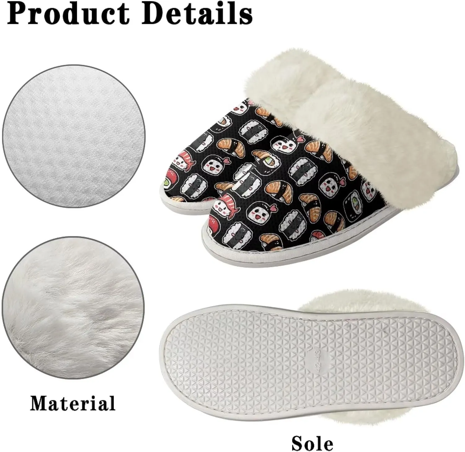 Howilath Fuzzy Slippers Women with Fur Edges House Shoes Bedroom Plush Slippers for Indoor & Outdoor