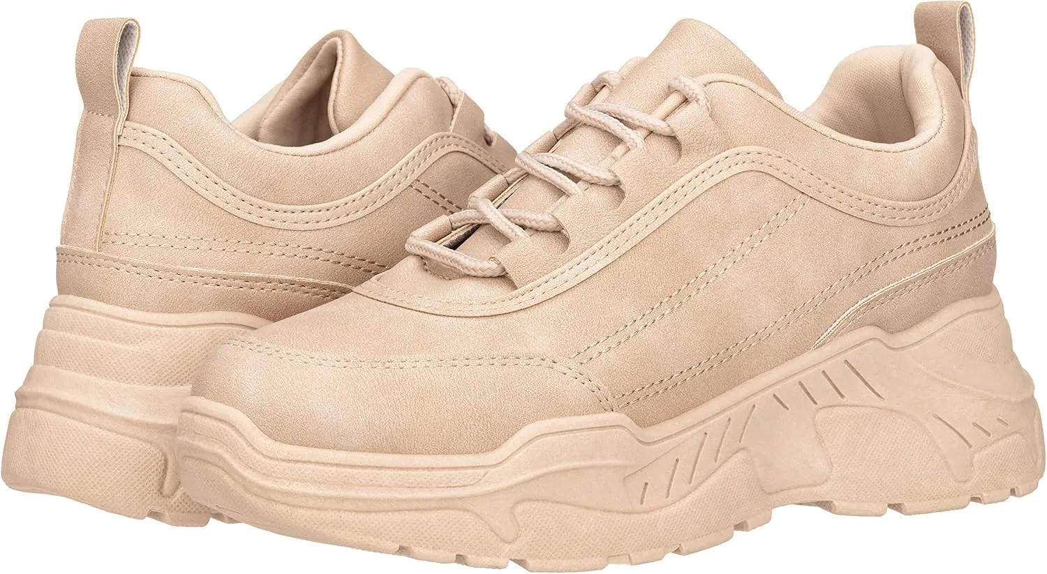ILLUDE Women's Chunky Platform Sneakers Lace-Up Walking Shoes Fashion Chunky Sneakers Causal Dad Shoes