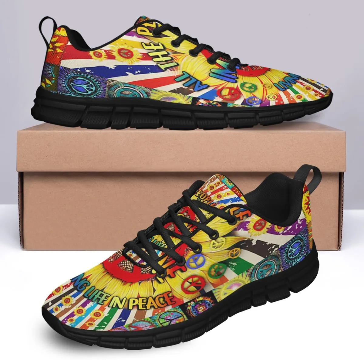 Imagine All The People Living Life in Peace Shoes Men Women Running Walking Shoes Fashion Sneakers