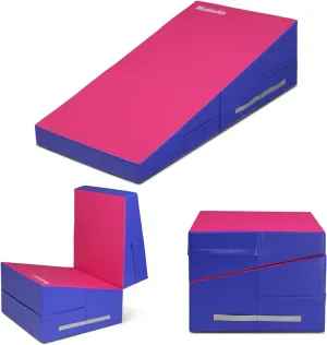 Incline Gymnastics Cheese Wedge Mat, 48"x24"x14" - Folding Gymnastics Mat for Kids Girls Home Training