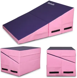 Incline Gymnastics Wedge Mat, Folding Gymnastics Mat for Kids Girls Home Training Exercise