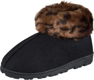Jessica Simpson Women's and Girls Microsuede Super Soft Bootie Slippers with Indoor Outdoor Sole- Mommy & Me Set Options