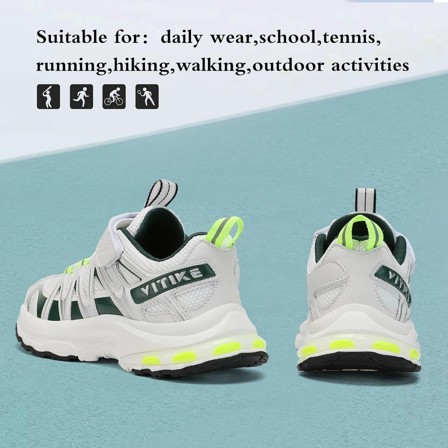 JMFCHI Kids Sneakers Boys Girls Tennis Running Shoes Outdoor Hiking Sneaker for Boys Athletic Breathable