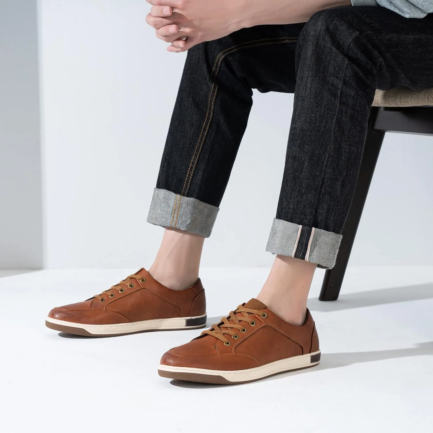 Jousen Men's Fashion Sneakers Classic Retro Casual Shoes for Men Breathable Business Dress Sneaker