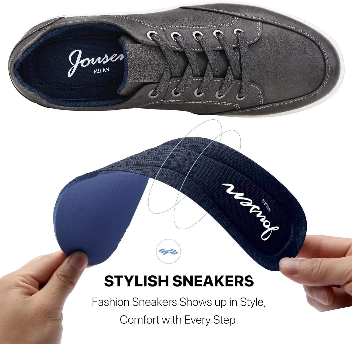 Jousen Men's Fashion Sneakers Classic Retro Casual Shoes for Men Breathable Business Dress Sneaker