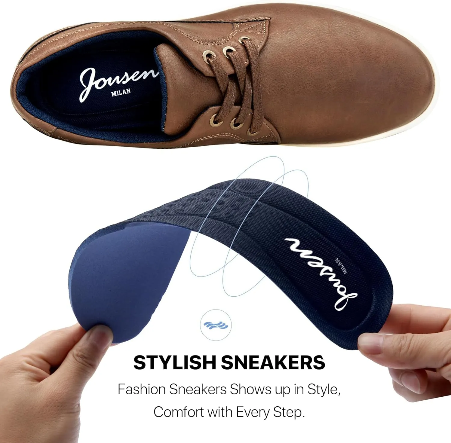 Jousen Men's Fashion Sneakers Classic Retro Casual Shoes for Men Breathable Business Dress Sneaker