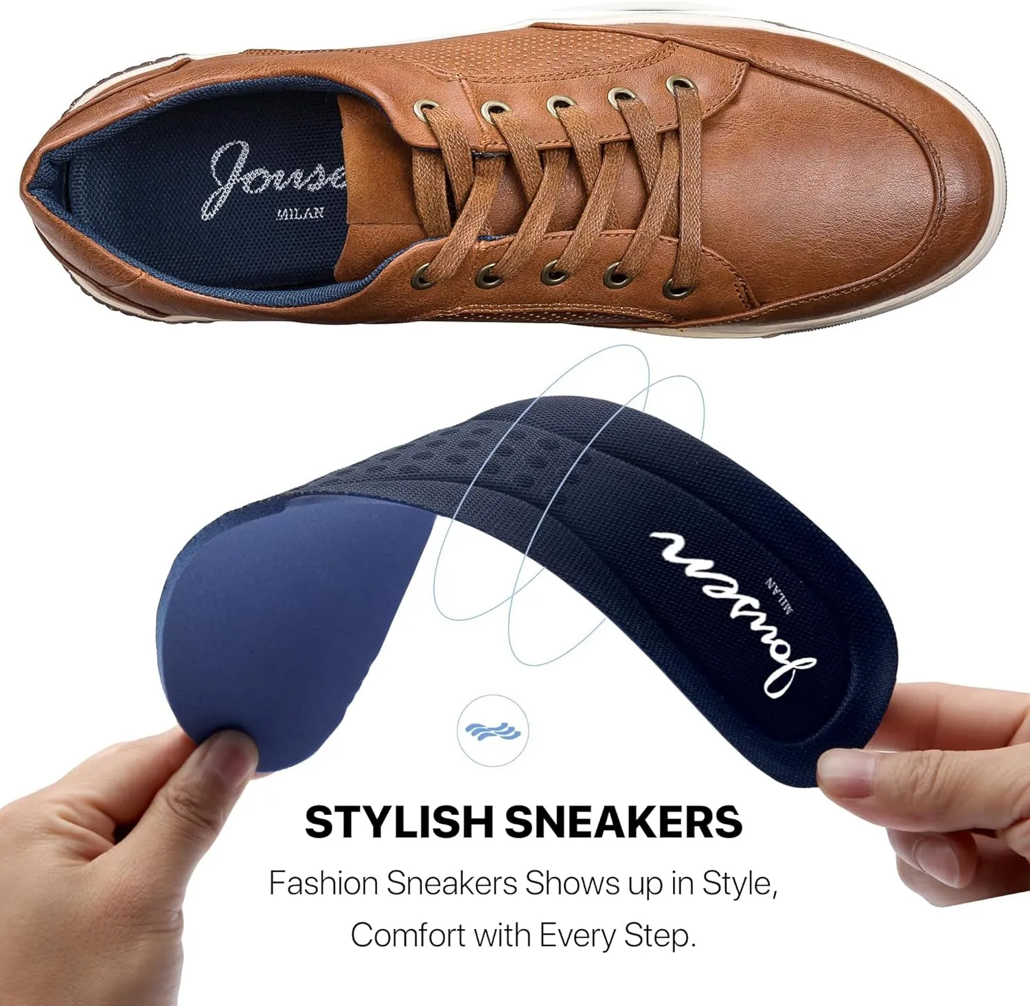 Jousen Men's Fashion Sneakers Classic Retro Casual Shoes for Men Breathable Business Dress Sneaker
