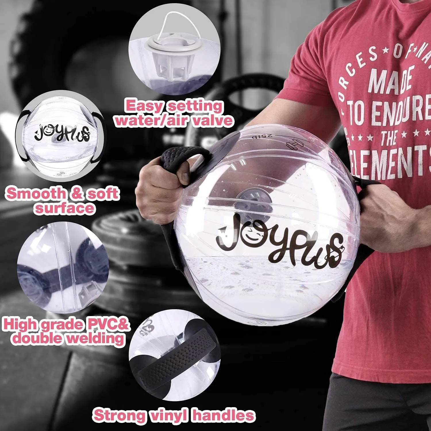 JOYPLUS Aqua Bag Workout, Adjustable Training Bag and Power Bag with Water, Core and Balance Trainer, Portable Stability Fitness &Full Body Exercise Equipment for Weight