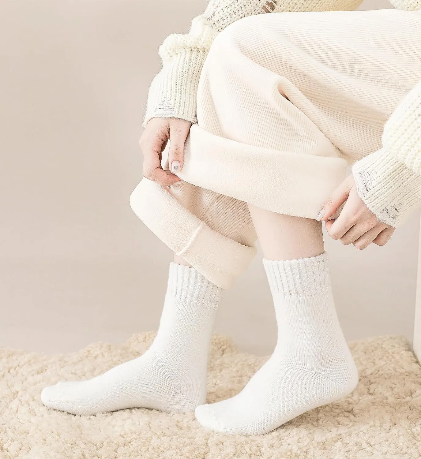 KANAV 7 Pairs Warm Winter Socks for Women Thick Thermal Boot Socks Comfy Slouchy Fuzzy Slipper Socks Cozy Chunky Ankle Socks