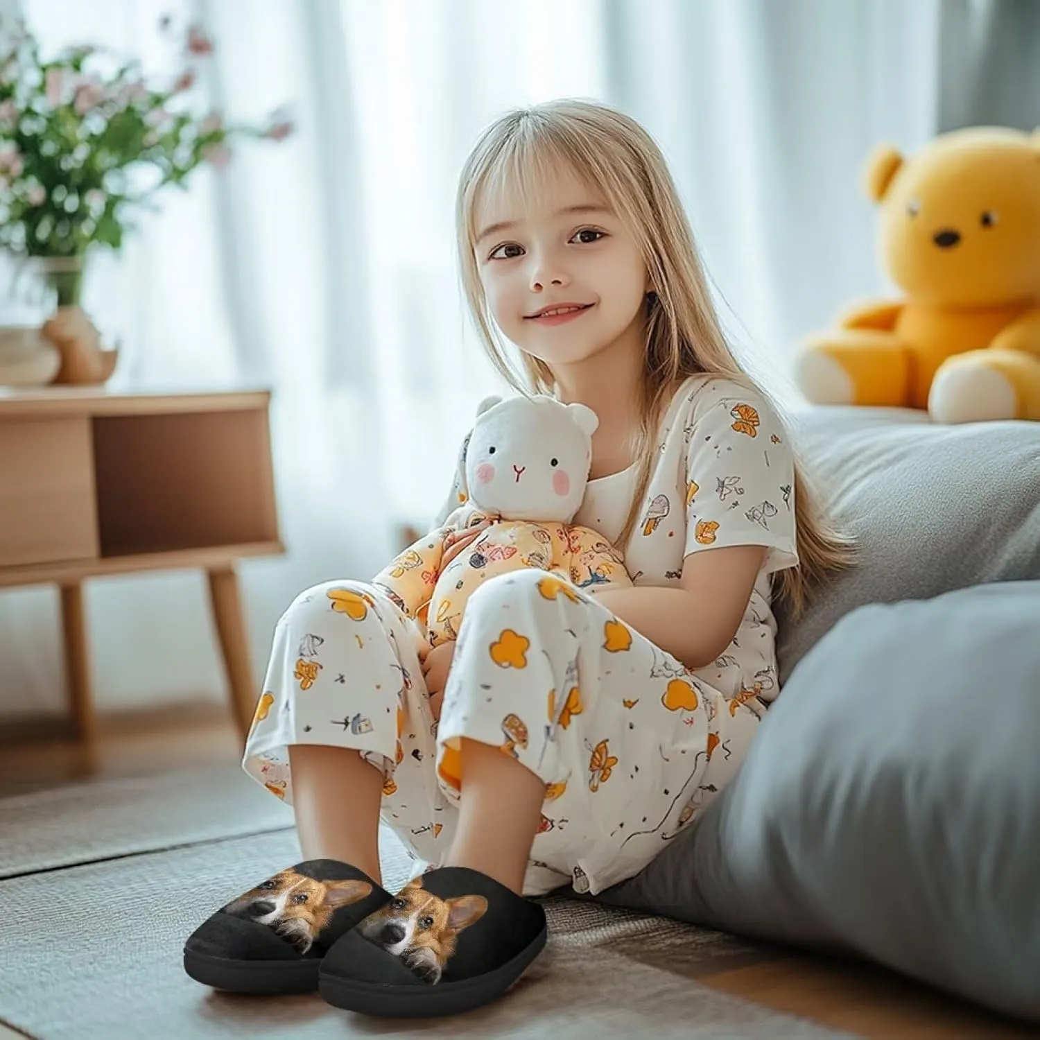 Kids Home Slippers for Boys Girls, Winter Warm House Slippers Non Slip Comfy Slippers for Indoor Outdoor