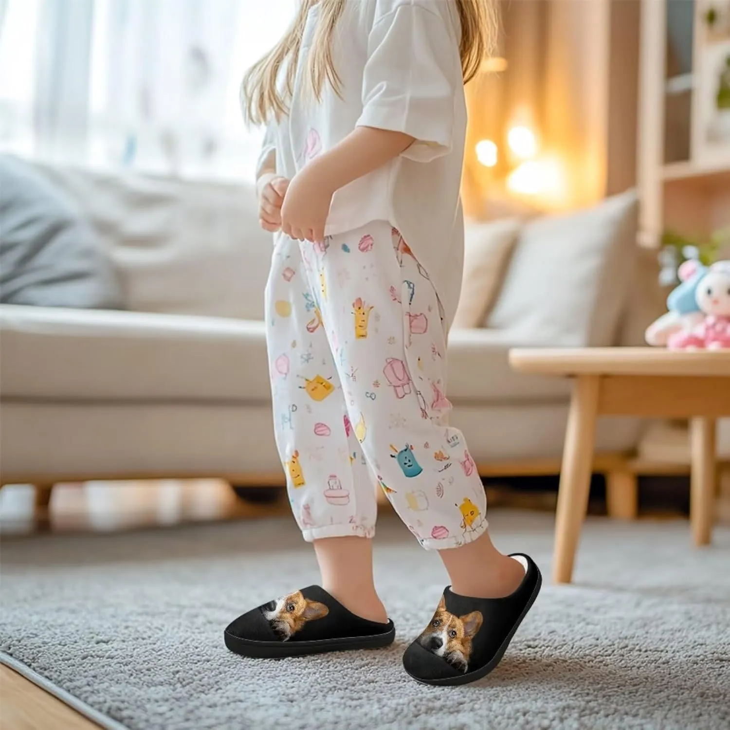 Kids Home Slippers for Boys Girls, Winter Warm House Slippers Non Slip Comfy Slippers for Indoor Outdoor