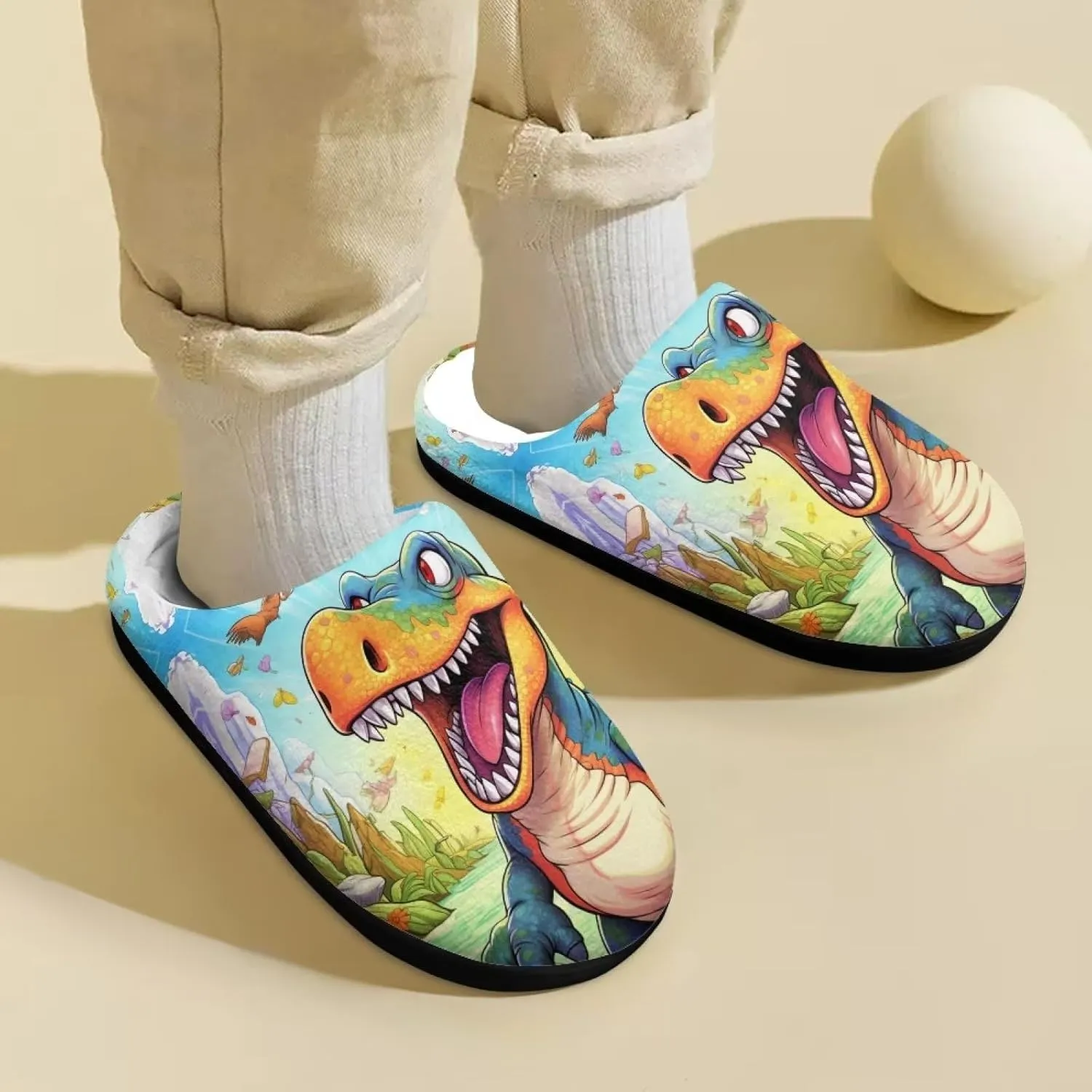Kids House Slippers Size 9-14.5 Cute Slippers for Teen Girls Soft Plush Warm Bedroom Shoes