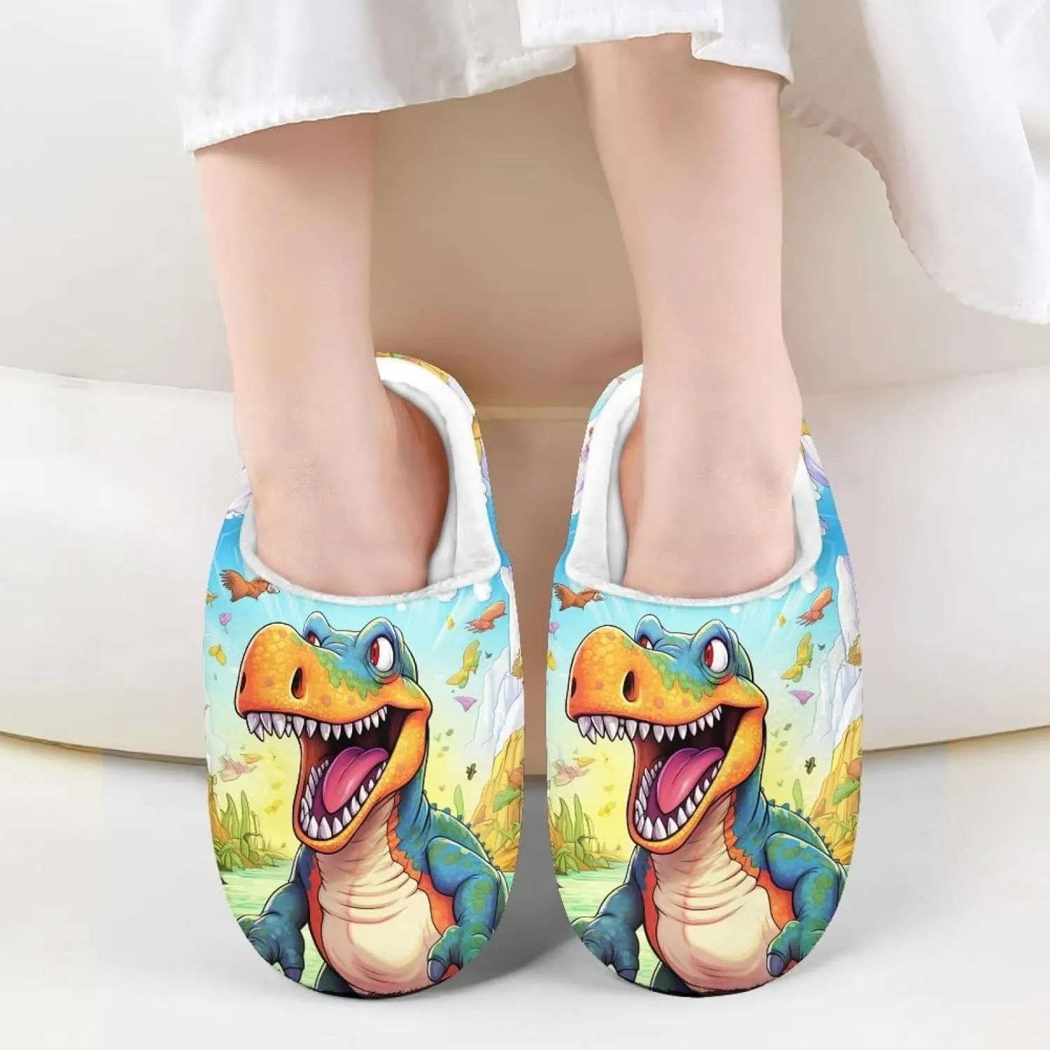 Kids House Slippers Size 9-14.5 Cute Slippers for Teen Girls Soft Plush Warm Bedroom Shoes